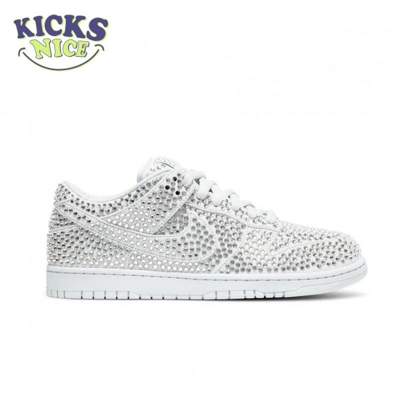 Cactus Plant Flea Market x Swarovski x Dunk Low 'Pure Platinum' Size 36-47.5