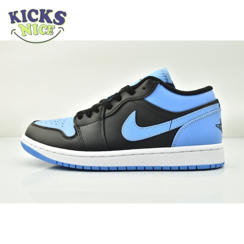 Jordan 1 Low Black University Blue 553558-041 Unisex Size