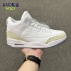 Jordan 3 Retro Pure White 136064-111 Unisex Size